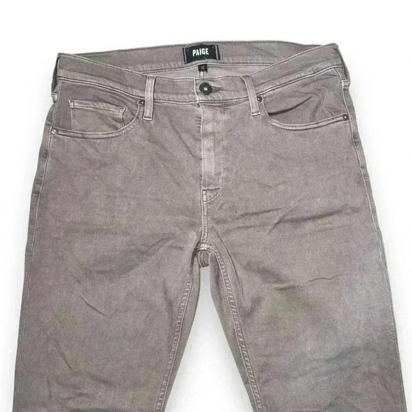 Paige Jeans Men 34x30 Lennox Slim Straight  Stretch Preppy VTG Murky Mist Casual - Picture 6 of 11